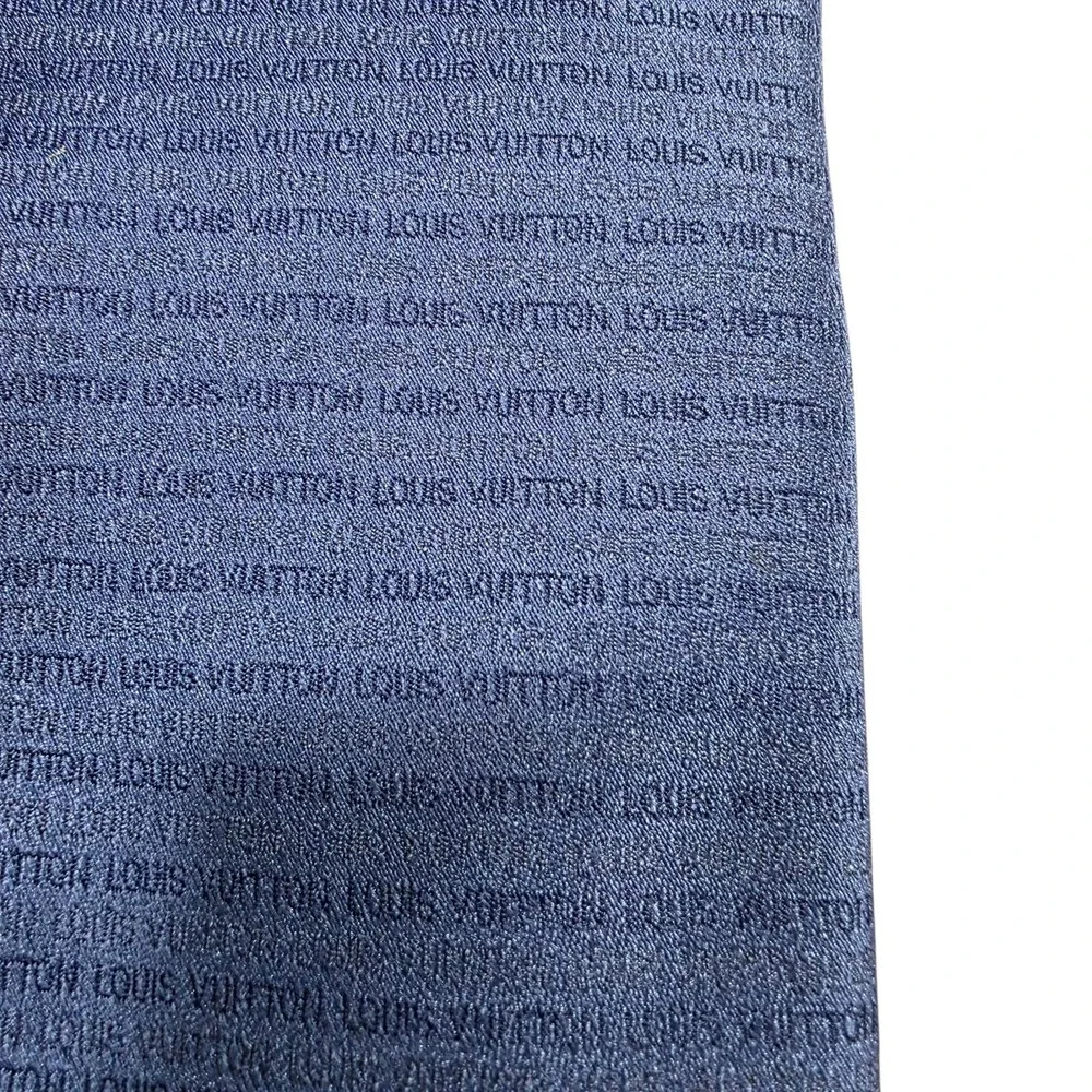 LOUIS‎ VUITTON Blue Silk Monogram Logo Mens Tie Luxury Designer Business Suit